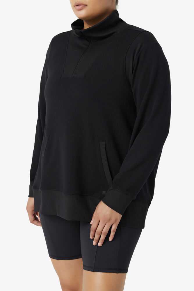 Black Women's FILA Fi-lux Pullover | USA-15424