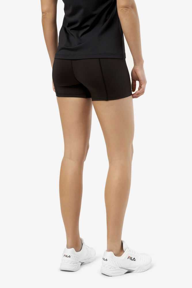 Black Women's FILA High Performance Tennis Shorts | USA-15171