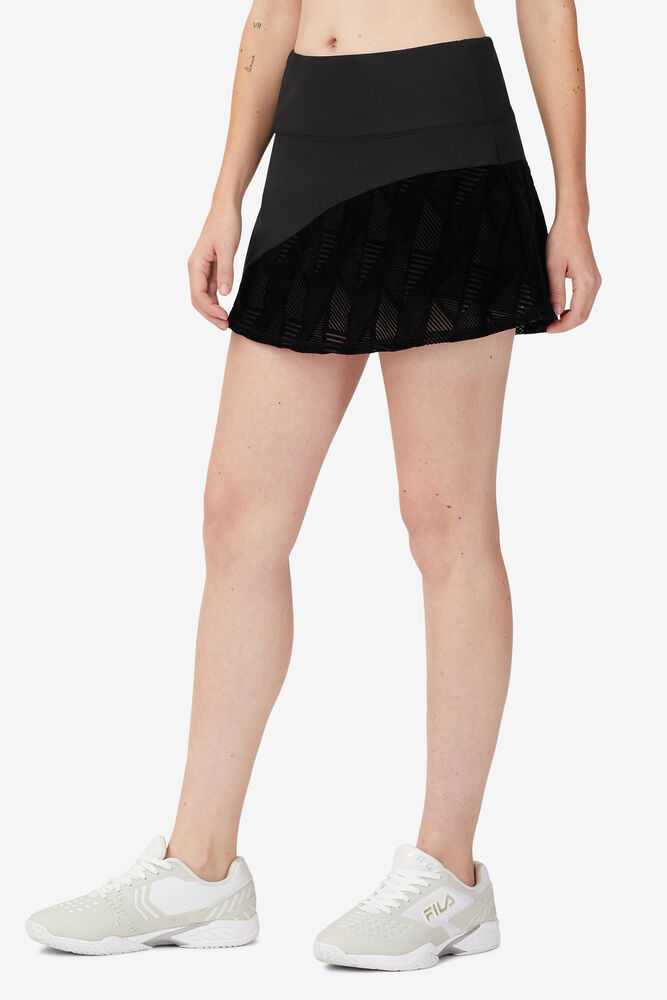 Black Women's FILA Slice Tennis Skirts | USA-15205