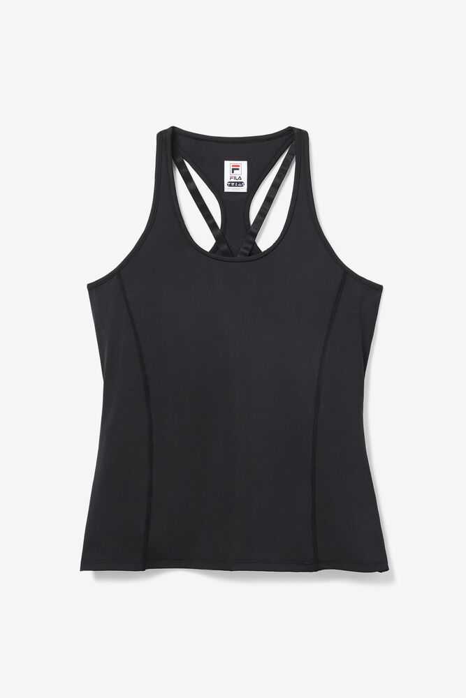 Black Women\'s FILA Slice Tennis Tank Top | USA-15271