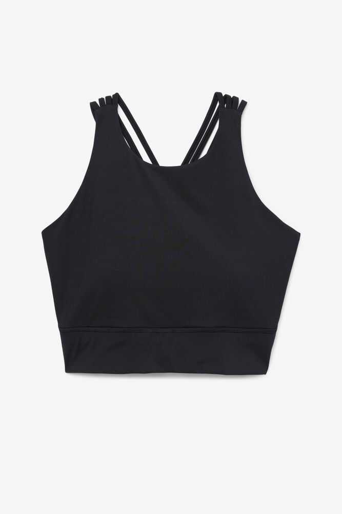 Black Women\'s FILA Uplift High Neck Sport Bra | USA-15458