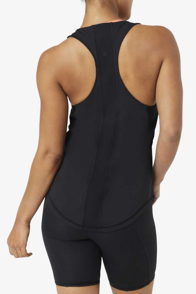 Black Women's FILA Uplift Textured Workout Tank | USA-15384