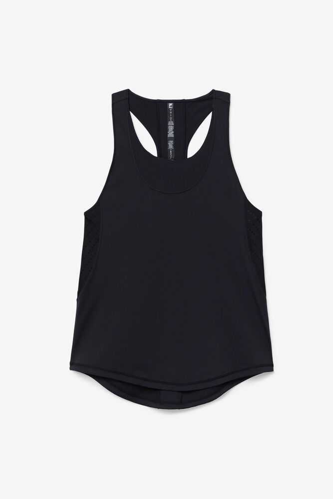 Black Women\'s FILA Uplift Textured Workout Tank | USA-15384