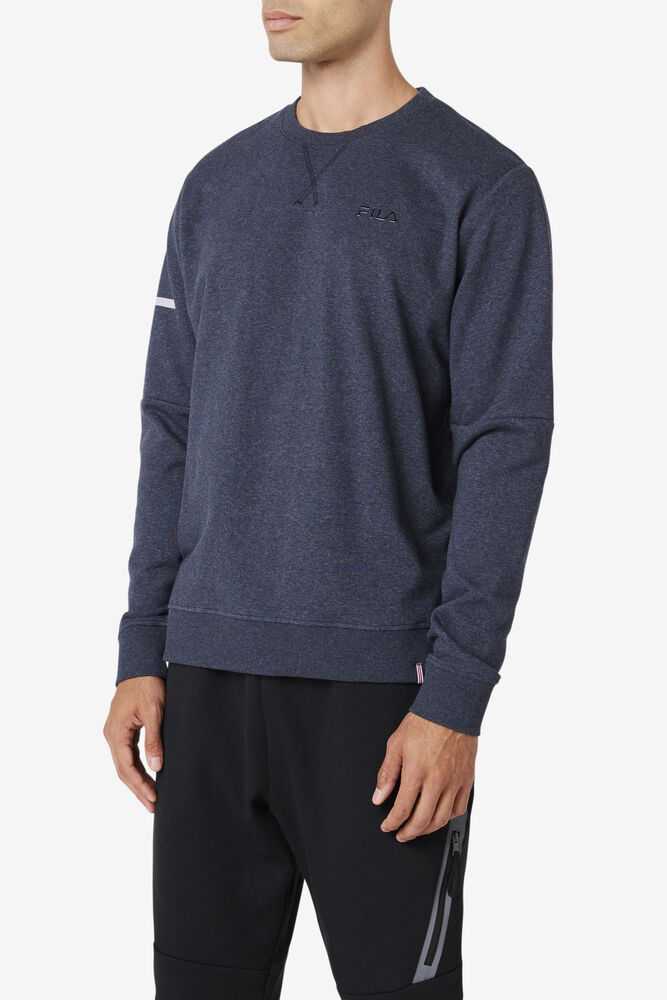 Blue Men's FILA Commuter Sweatshirt | USA-296840