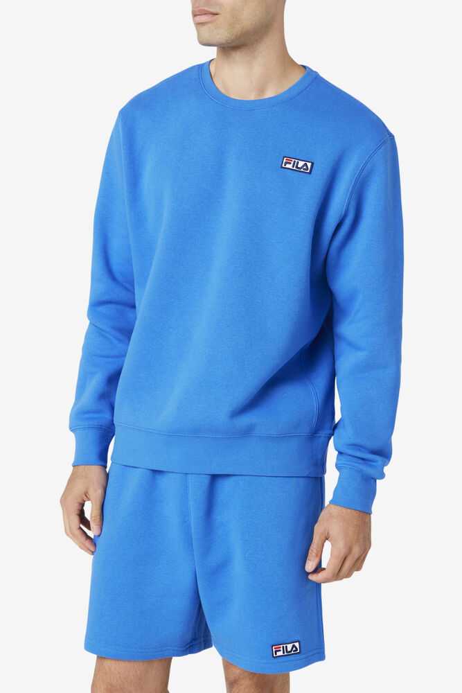 Blue Men's FILA Garran Sweatshirt | USA-240678