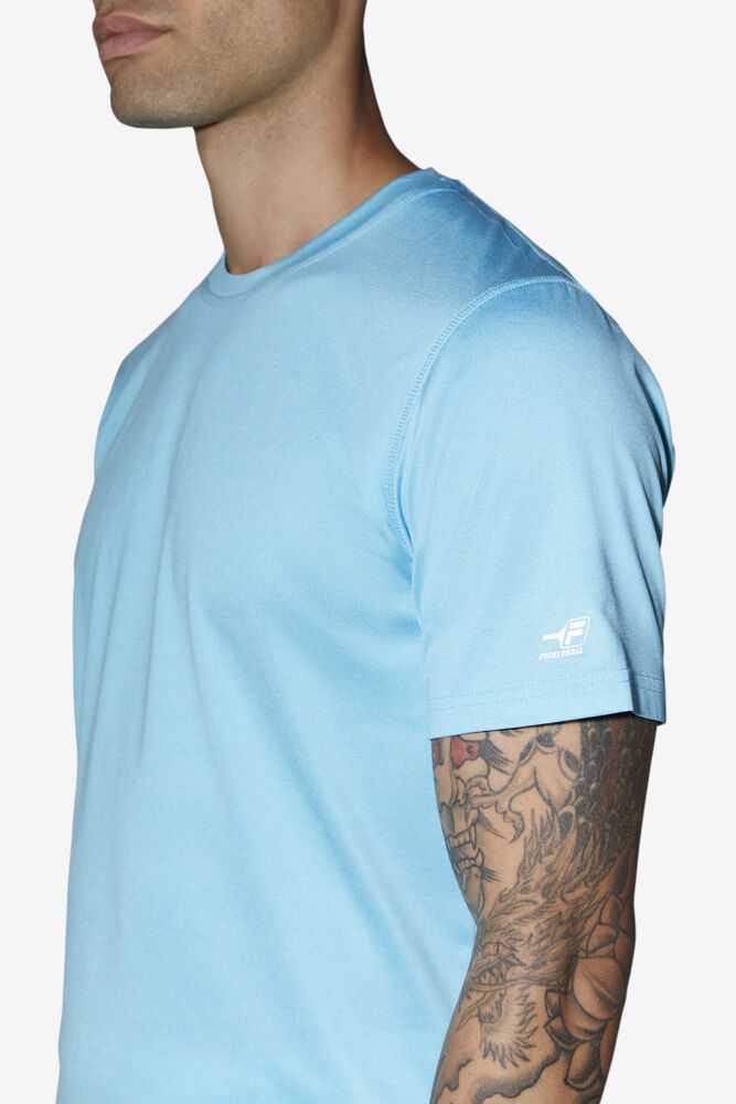 Blue Men's FILA Pickleball Scallop Hem T-shirts | USA-16090