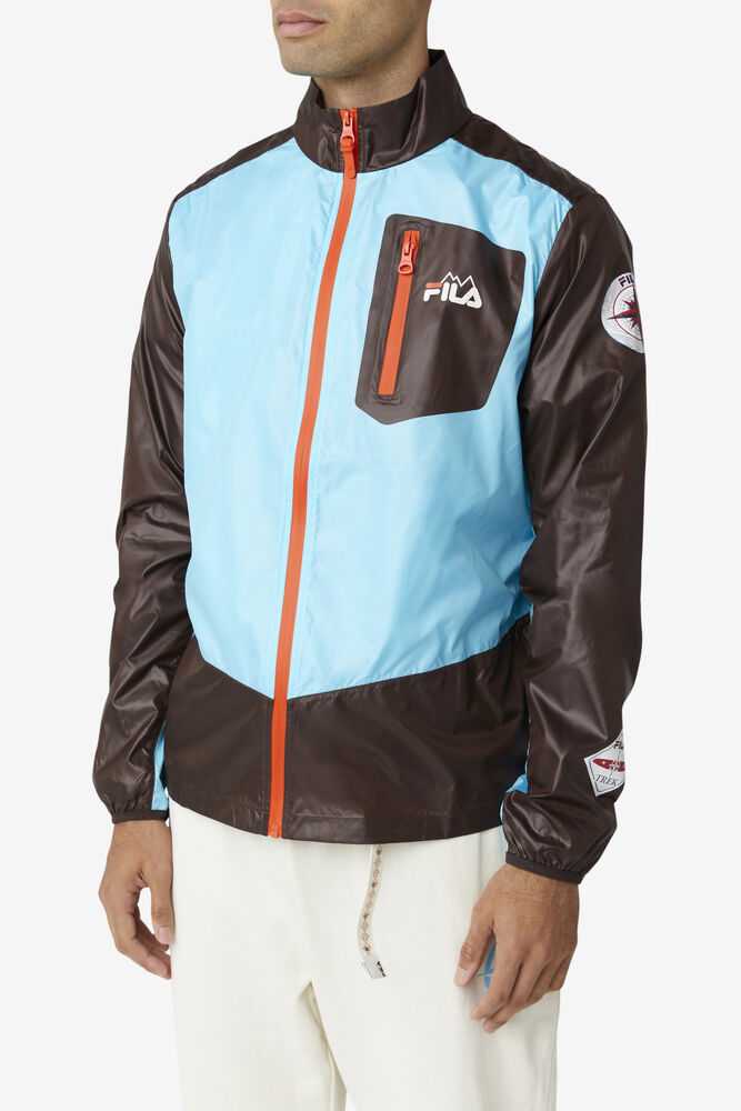 Blue Orange Men's FILA Pinnacle Windbreakers | USA-716392