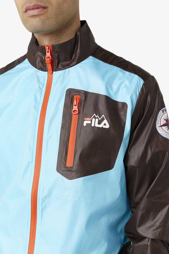 Blue Orange Men's FILA Pinnacle Windbreakers | USA-716392