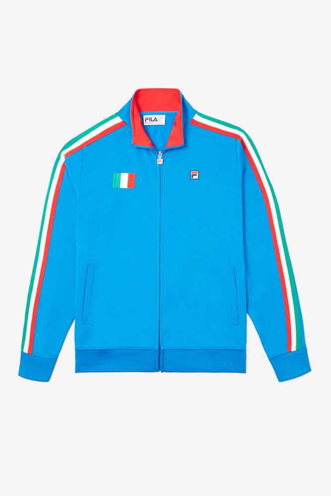 Blue Red Men\'s FILA Italy Track Jackets | USA-16161