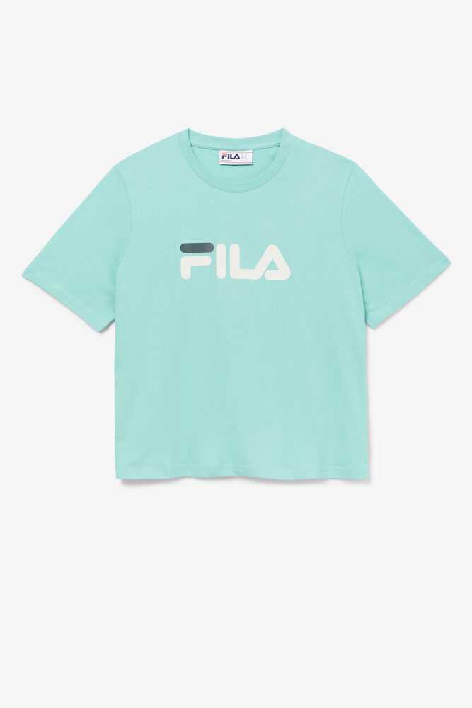 Blue Turquoise Women\'s FILA Miss Eagle T-shirts | USA-15735