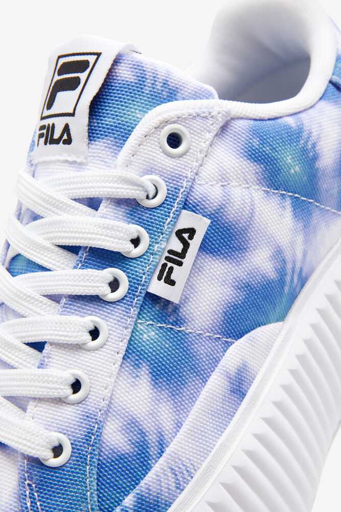 Blue White Women's FILA Sandblast Sneakers | USA-15891