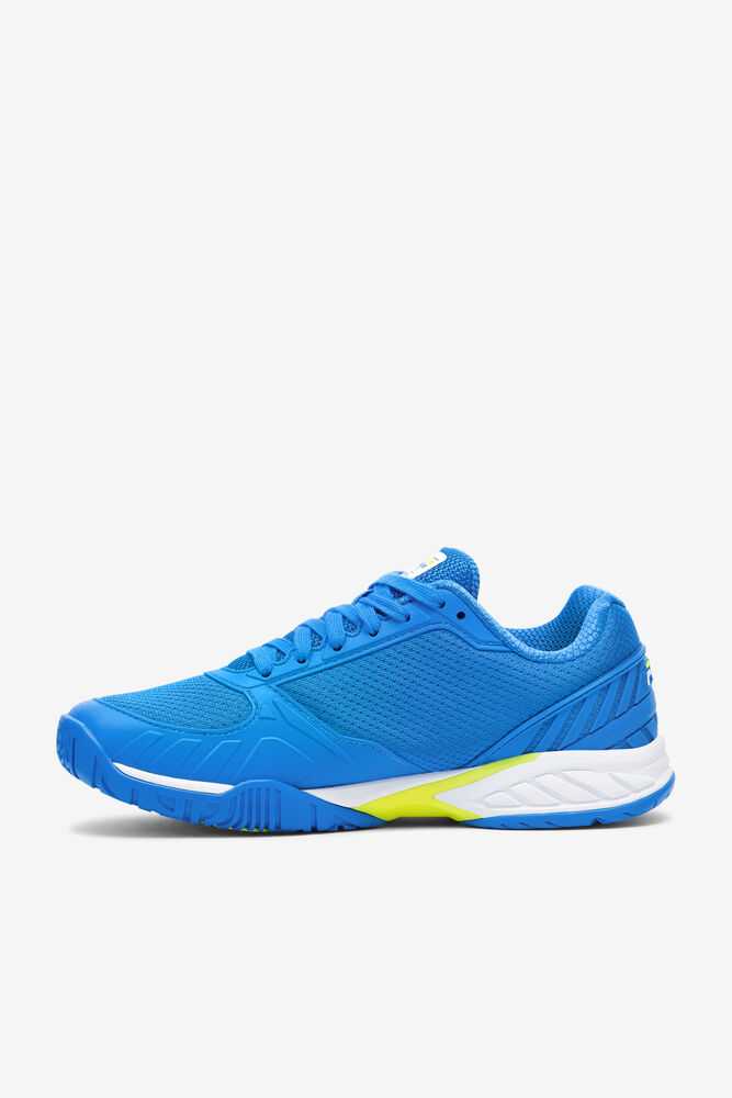 Blue White Yellow Men's FILA Volley Zone Pickleball Shoes | USA-16109