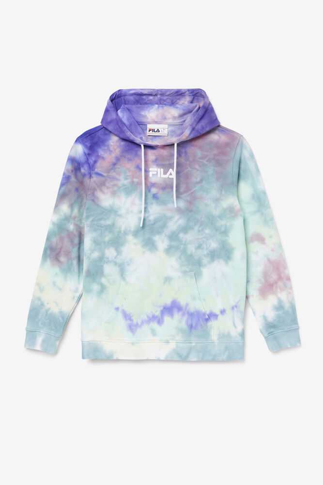 Blue Women\'s FILA Aerolynn Tie Dye Hoodie | USA-15678