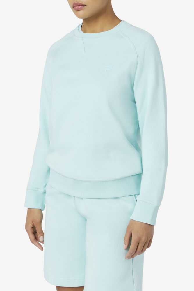 Blue Women's FILA Logan Sweatshirt | USA-15664