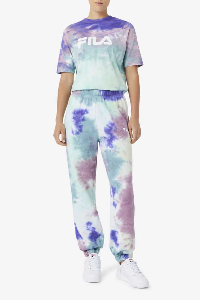 Blue Women's FILA Raleigh Tie Dye Joggers | USA-15609