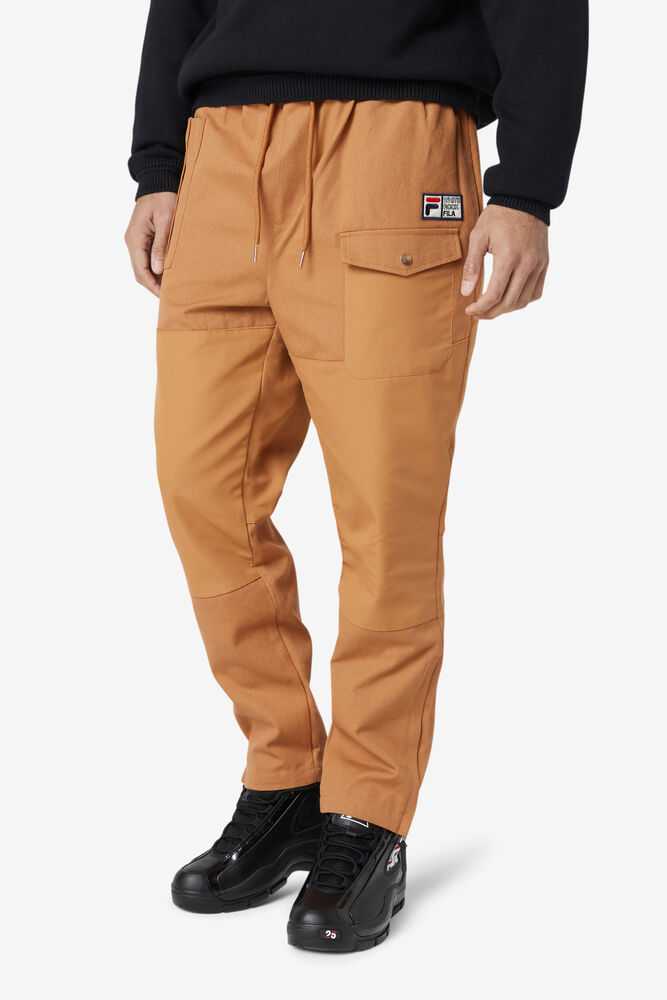 Brown Men's FILA Amazon Track Pants | USA-410562