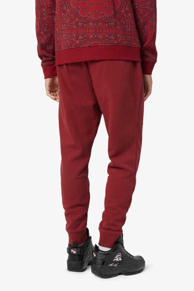 Burgundy Men's FILA Canadice Fleece Joggers | USA-206719