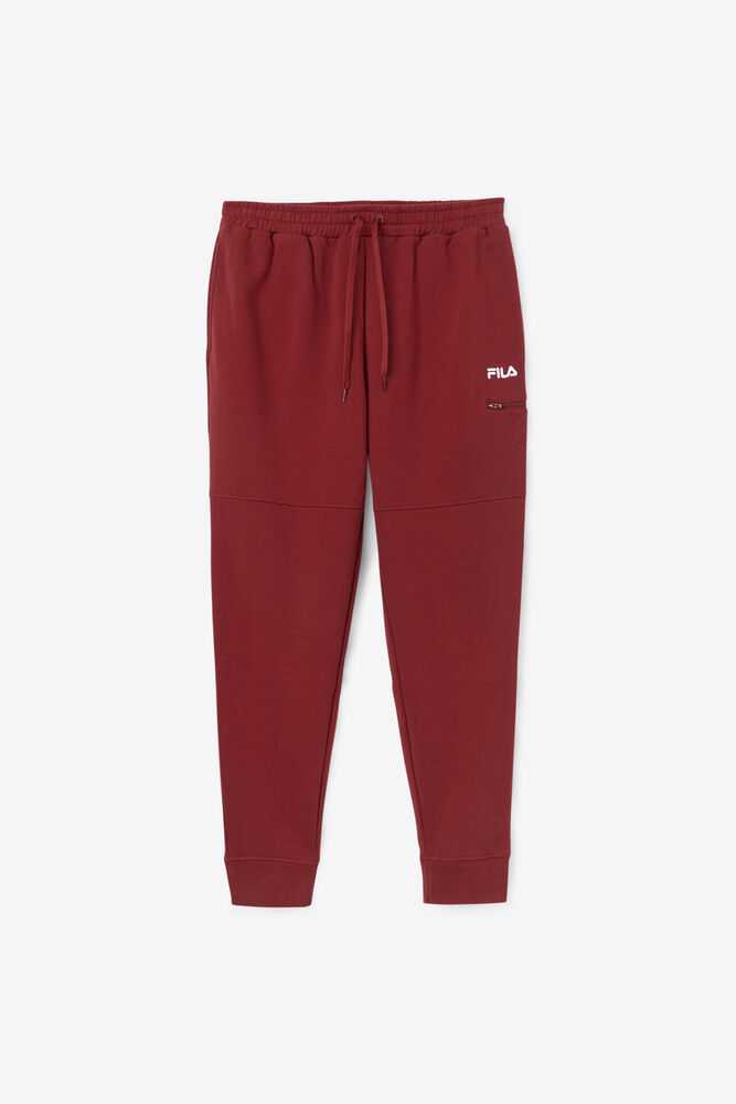 Burgundy Men\'s FILA Canadice Fleece Joggers | USA-206719