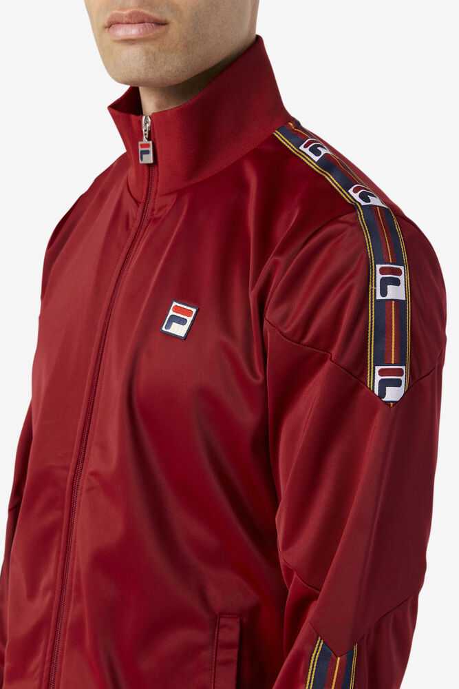 Burgundy Men's FILA Carson Track Jackets | USA-716259