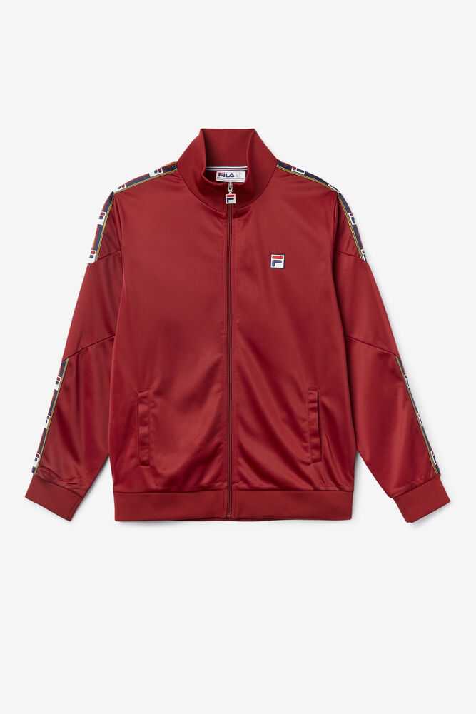 Burgundy Men\'s FILA Carson Track Jackets | USA-716259