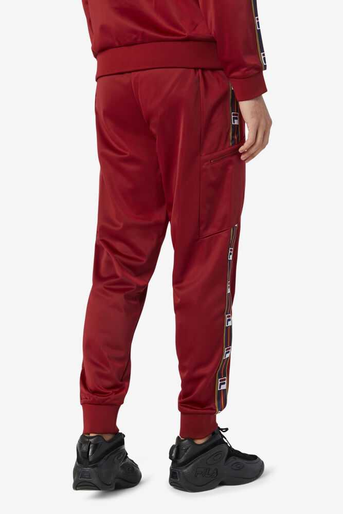 Burgundy Men's FILA Jaxson Track Pants | USA-148609