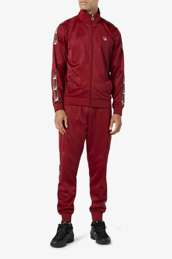 Burgundy Men's FILA Jaxson Track Pants | USA-148609