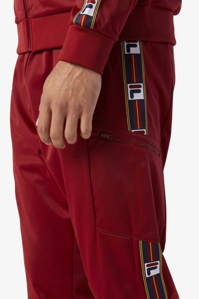 Burgundy Men's FILA Jaxson Track Pants | USA-148609