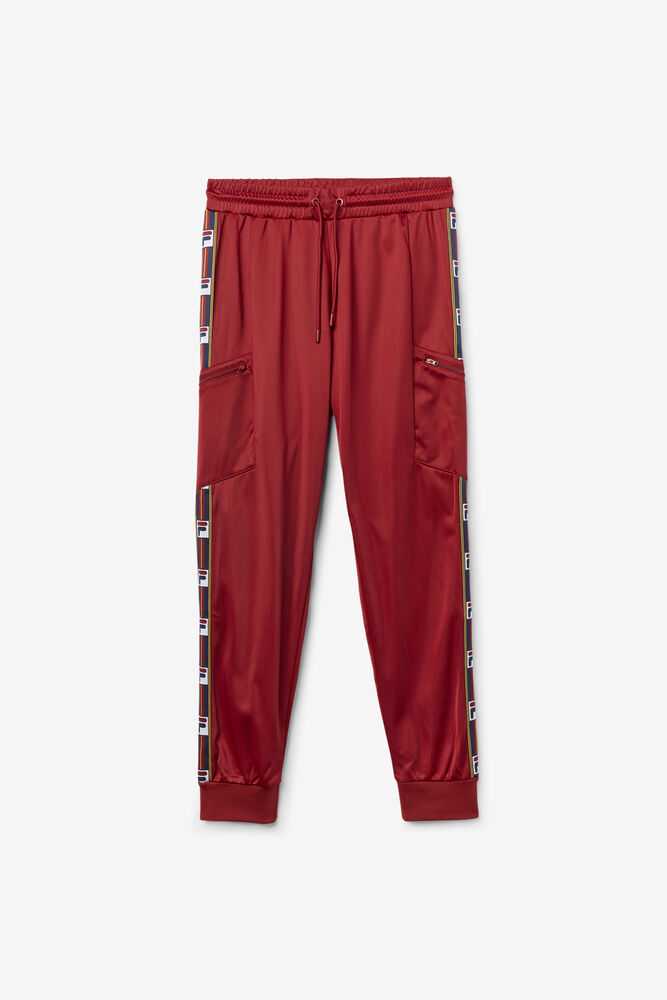 Burgundy Men\'s FILA Jaxson Track Pants | USA-148609