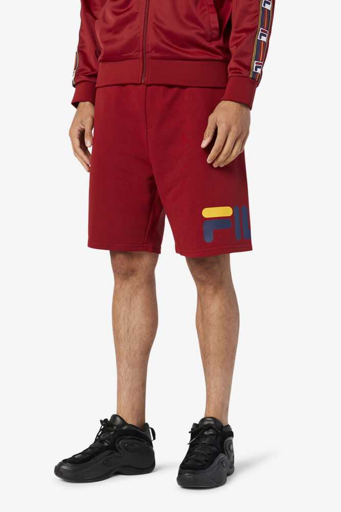 Burgundy Navy Men's FILA Zeshawn Sweat Shorts | USA-320759