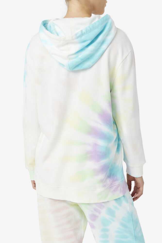 Cream Women's FILA Aerolynn Tie Dye Hoodie | USA-15676