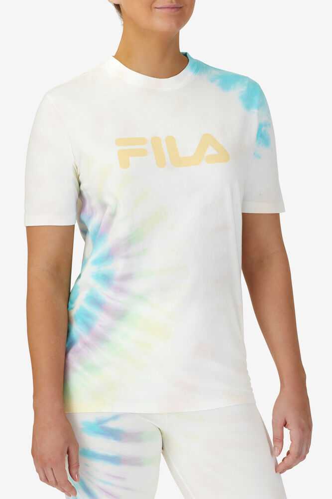 Cream Women's FILA Alivia T-shirts | USA-15752