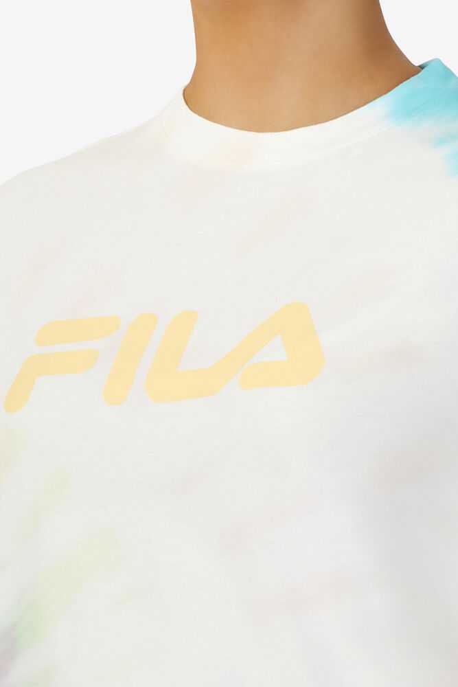 Cream Women's FILA Alivia T-shirts | USA-15752