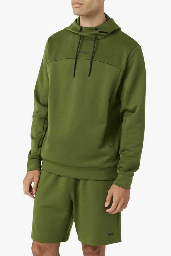 Deep Green Men's FILA Aadheen Hoodie | USA-278536