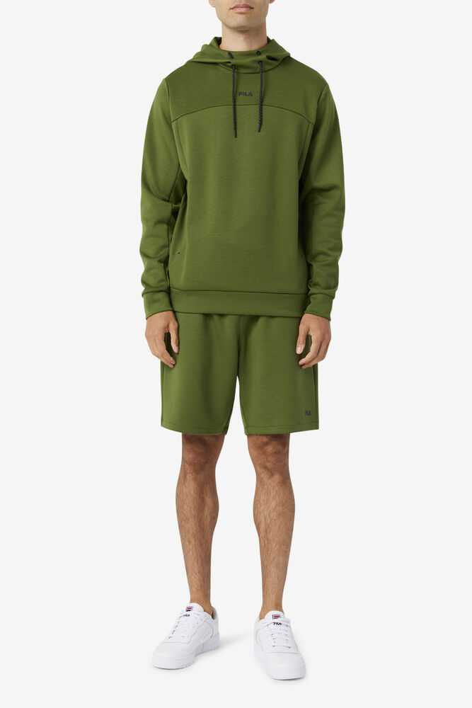 Deep Green Men's FILA Aadheen Hoodie | USA-278536