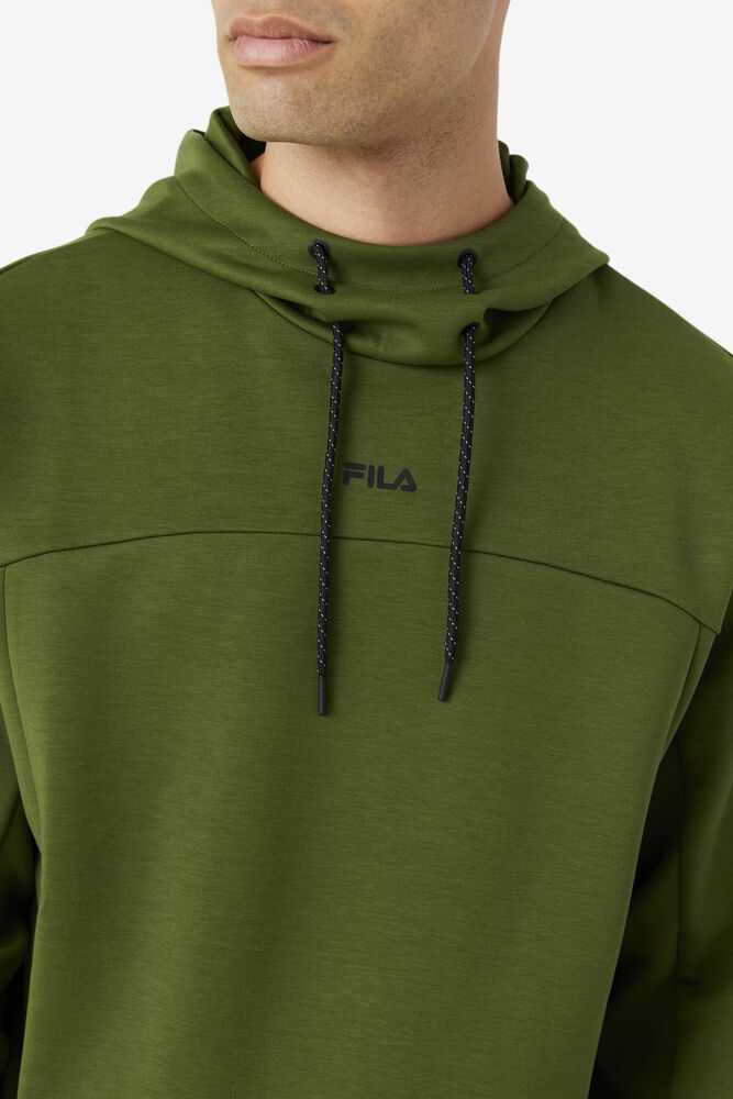 Deep Green Men's FILA Aadheen Hoodie | USA-278536