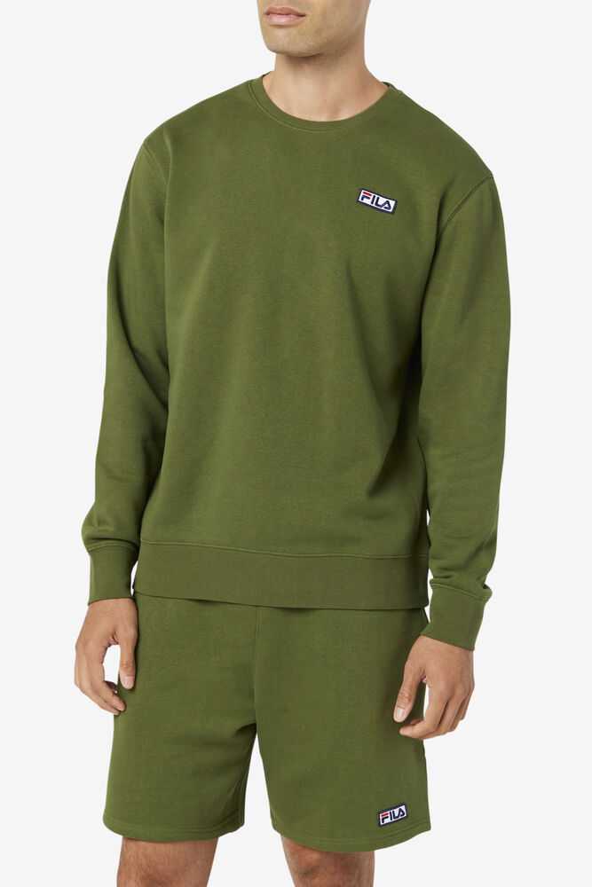 Deep Green Men's FILA Garran Sweatshirt | USA-761384