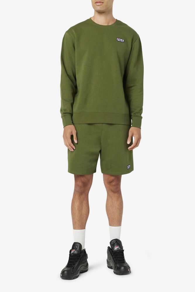 Deep Green Men's FILA Garran Sweatshirt | USA-761384