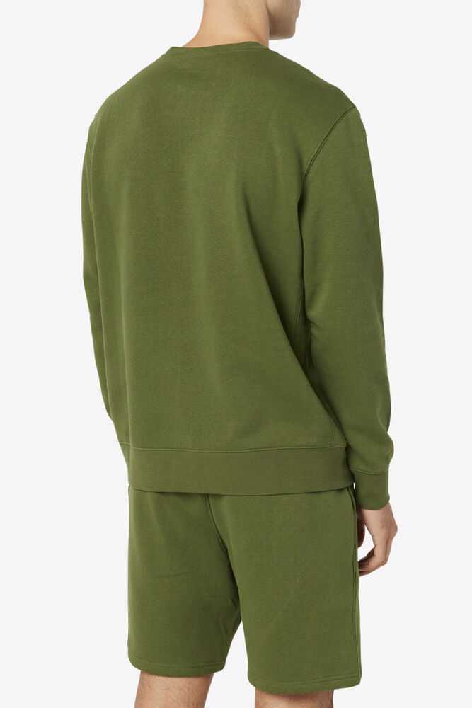 Deep Green Men's FILA Garran Sweatshirt | USA-761384