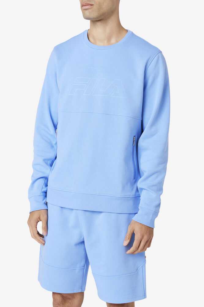 Flower Blue Men's FILA Arev Sweatshirt | USA-187329