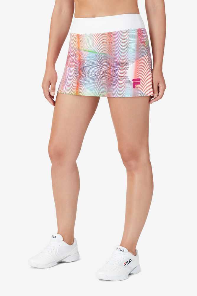 Fluorescent White Women's FILA Bevans Tennis Skirts | USA-15225