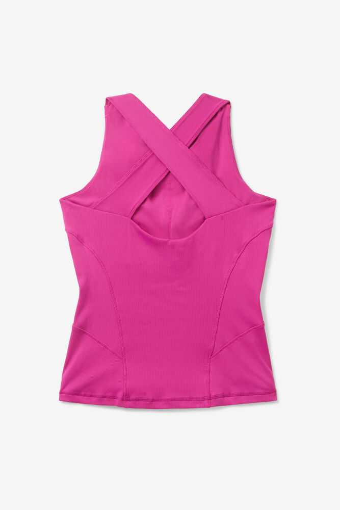 Fuchsia Women's FILA Baseline Tennis Tank Top | USA-15281