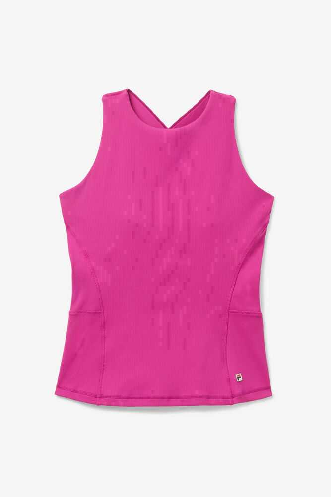 Fuchsia Women\'s FILA Baseline Tennis Tank Top | USA-15281