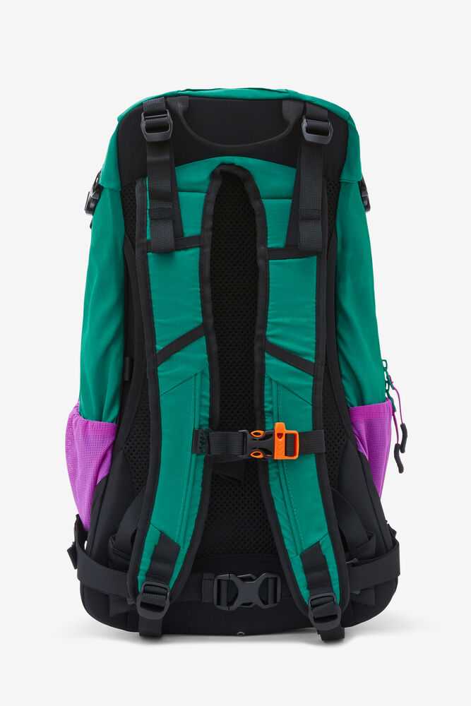 Green Black Purple Flower Men's FILA Trail Backpack | USA-16136