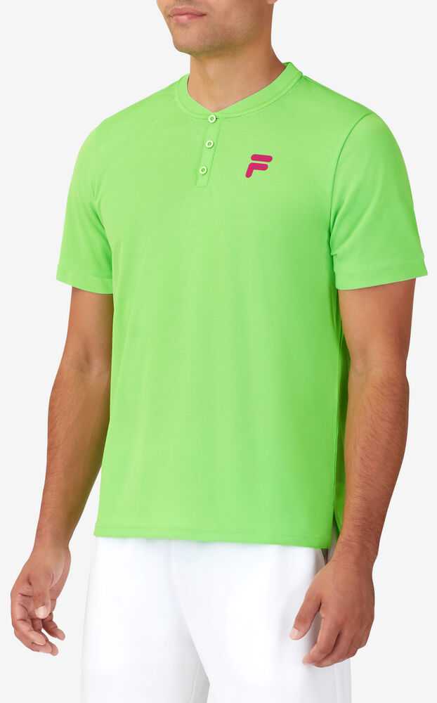 Green Men's FILA Bevans Tennis Shirts | USA-16066