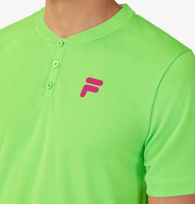 Green Men's FILA Bevans Tennis Shirts | USA-16066