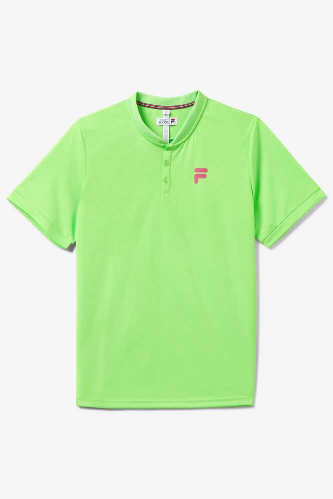 Green Men\'s FILA Bevans Tennis Shirts | USA-16066