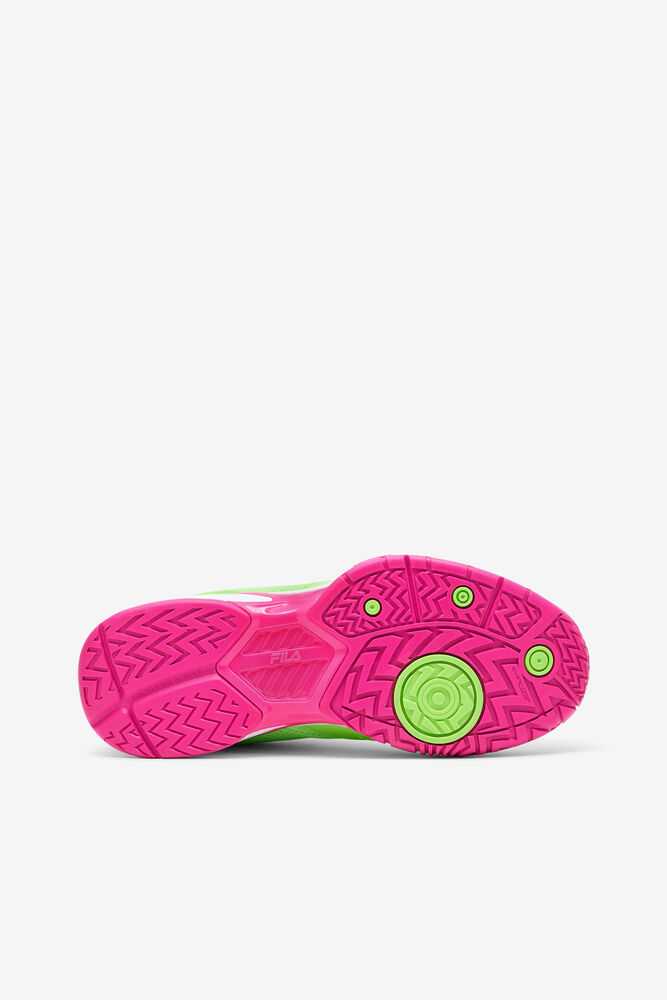 Green White Pink Women's FILA Volley Zone Pickleball Shoes | USA-15330