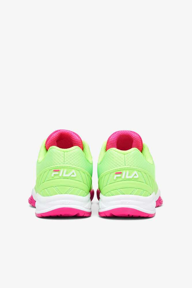 Green White Pink Women's FILA Volley Zone Pickleball Shoes | USA-15330