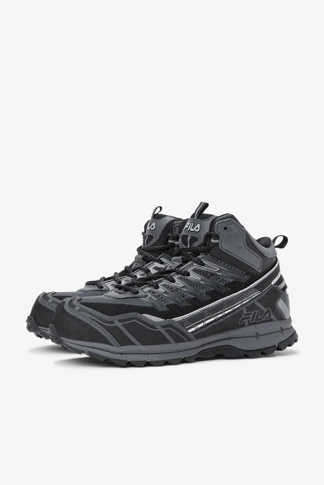 Grey Black Metal Silver Men's FILA Hailstorm Hiking Boots | USA-15923