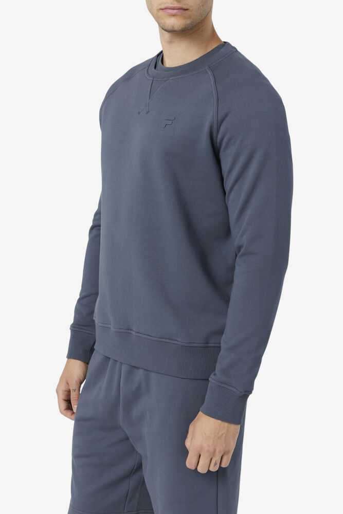 Grey Blue Men's FILA Logan Sweatshirt | USA-824765